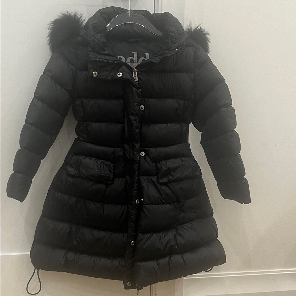 Girls ADD Black Puffer long Coat